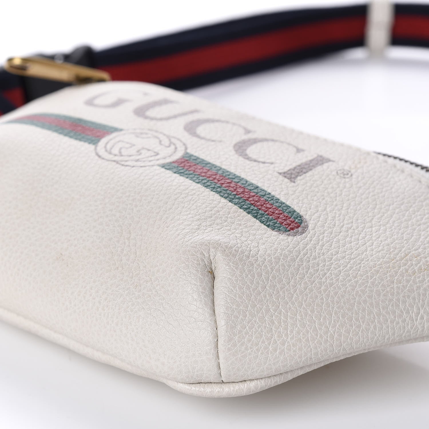 Gucci Grained Calfskin Small Logo Belt Bag White 7 of 12