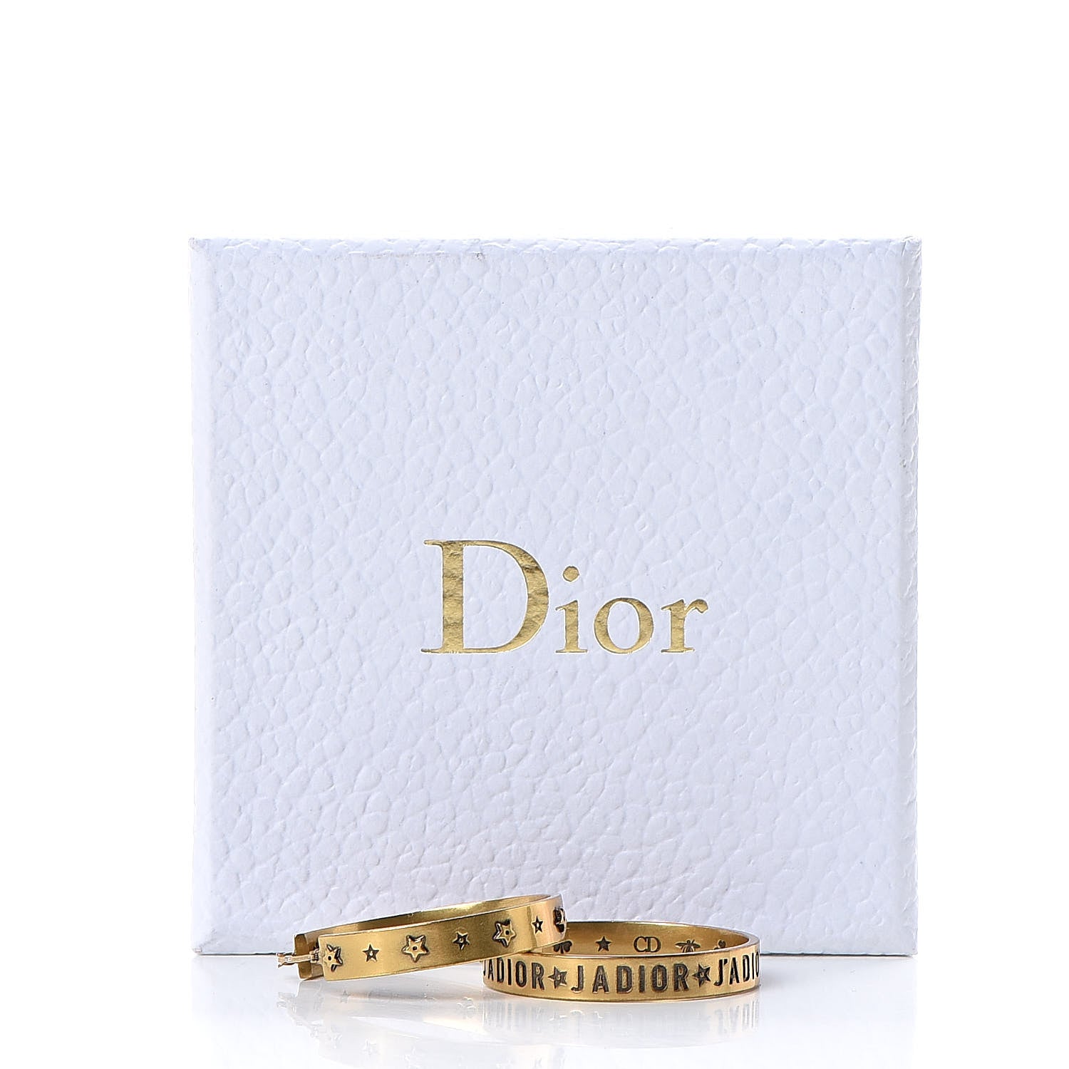 Christian Dior Metal J'Adior Star Hoop Earrings Aged Gold 5 of 5