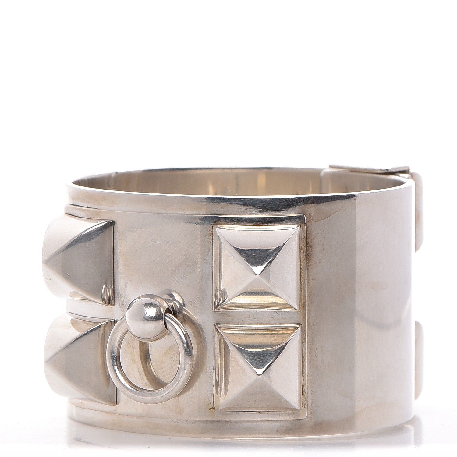 Hermes Sterling Silver Collier De Chien Bracelet LG 1 of 7