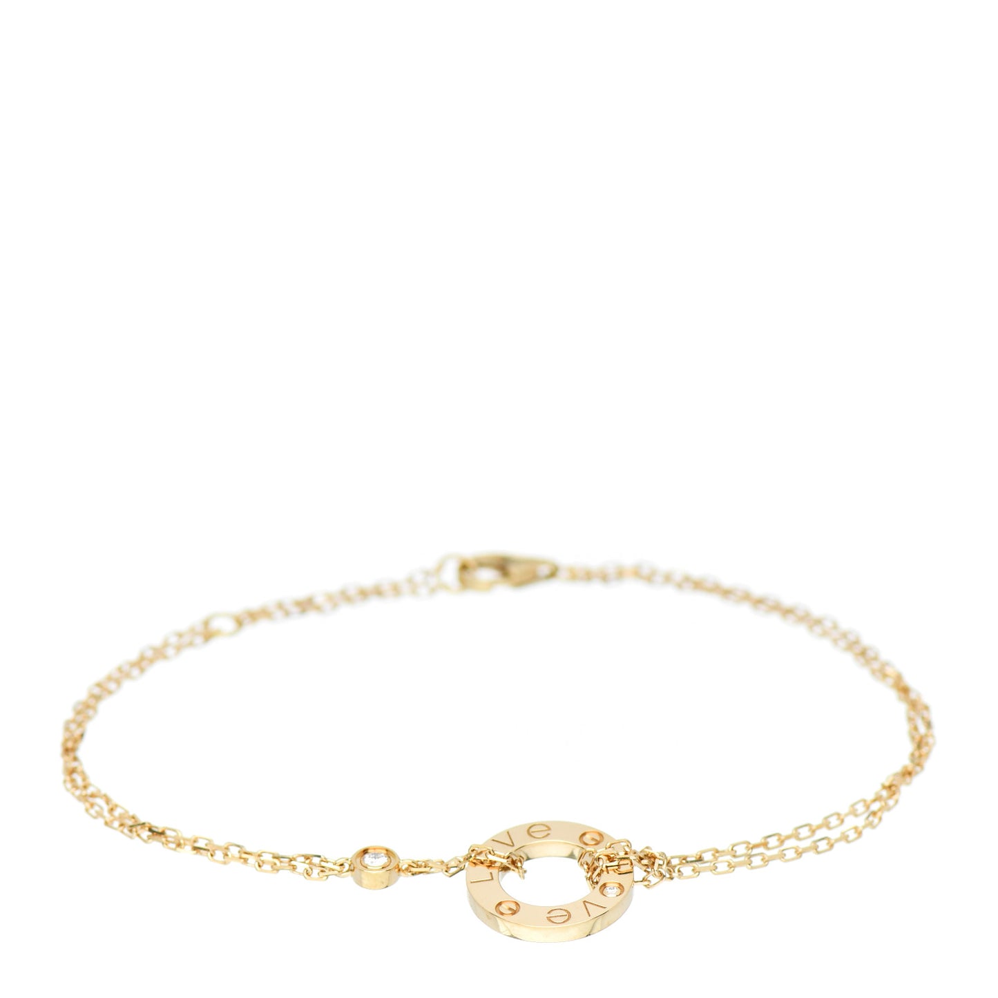 18K Yellow Gold Diamond LOVE Bracelet