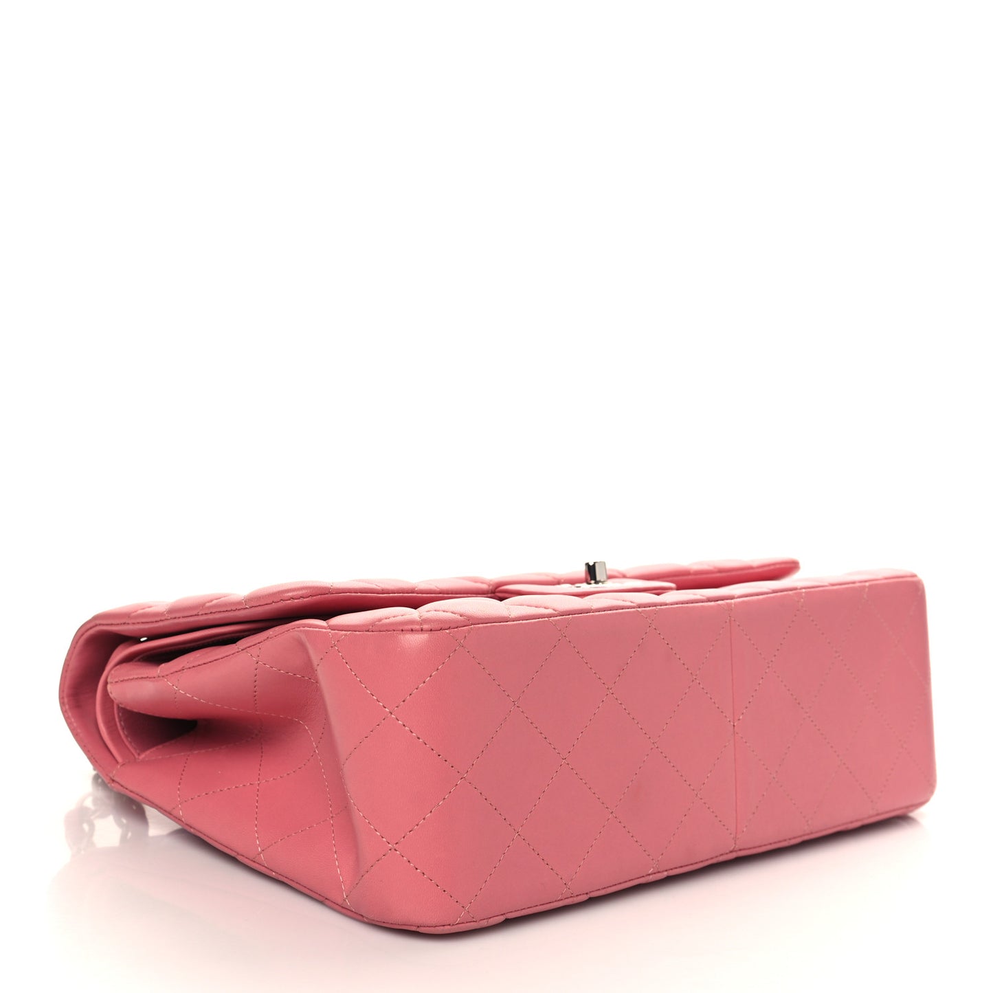 Lambskin Quilted Jumbo Double Flap Pink
