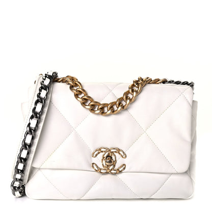 Chanel Lambskin Quilted Medium Chanel 19 Flap White 1 of 4