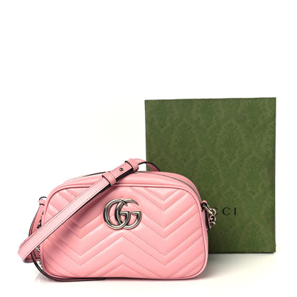 Gucci Calfskin Matelasse Small GG Marmont Chain Shoulder Bag Wild Rose 12 of 12