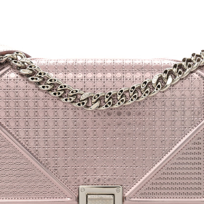 Christian Dior Metallic Patent Micro-Cannage Medium Diorama Flap Bag Pink 8 of 16