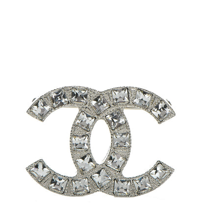 Chanel Crystal Baguette CC Mini Brooch Silver 1 of 5