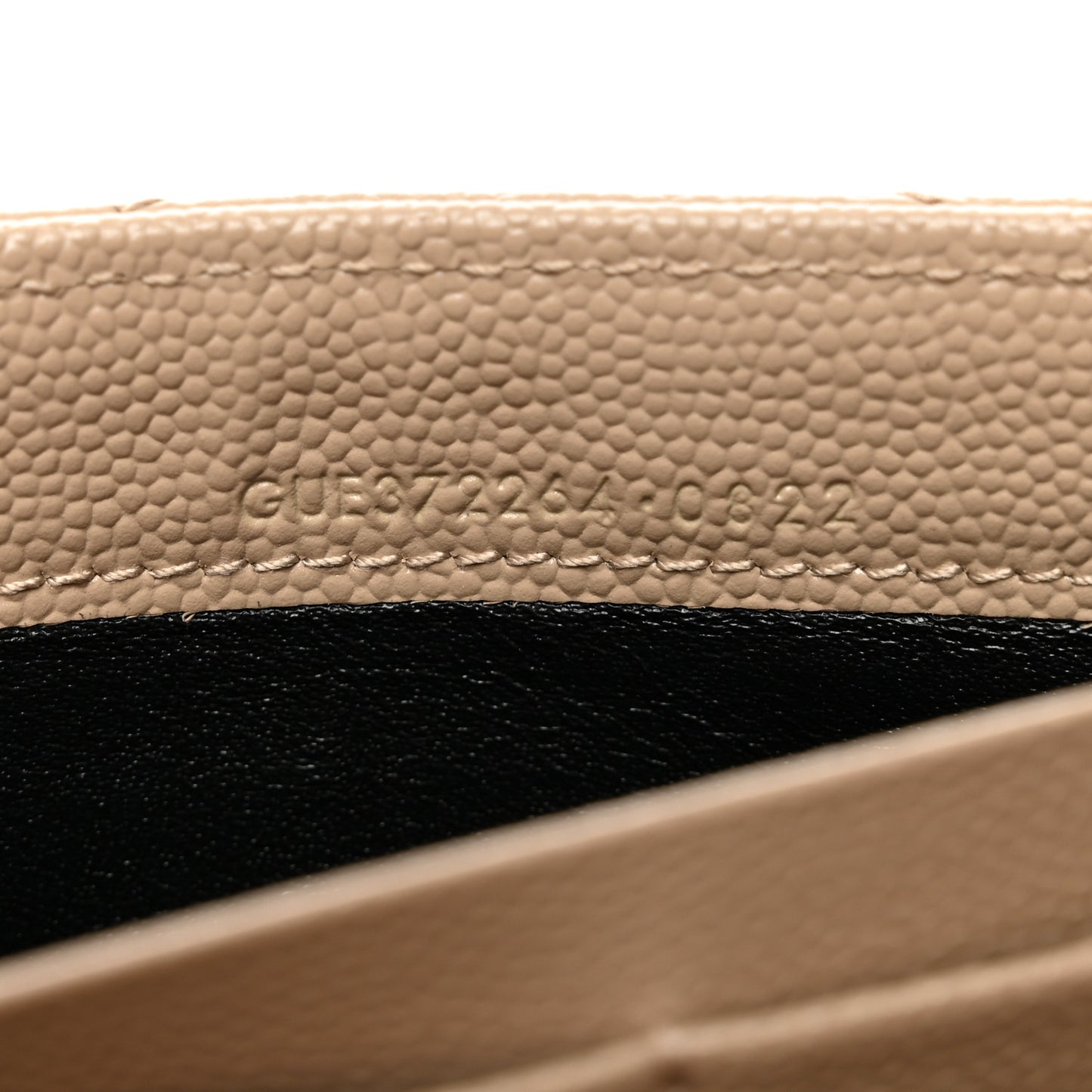 Grain De Poudre Matelasse Chevron Monogram Flap Wallet Dark Beige