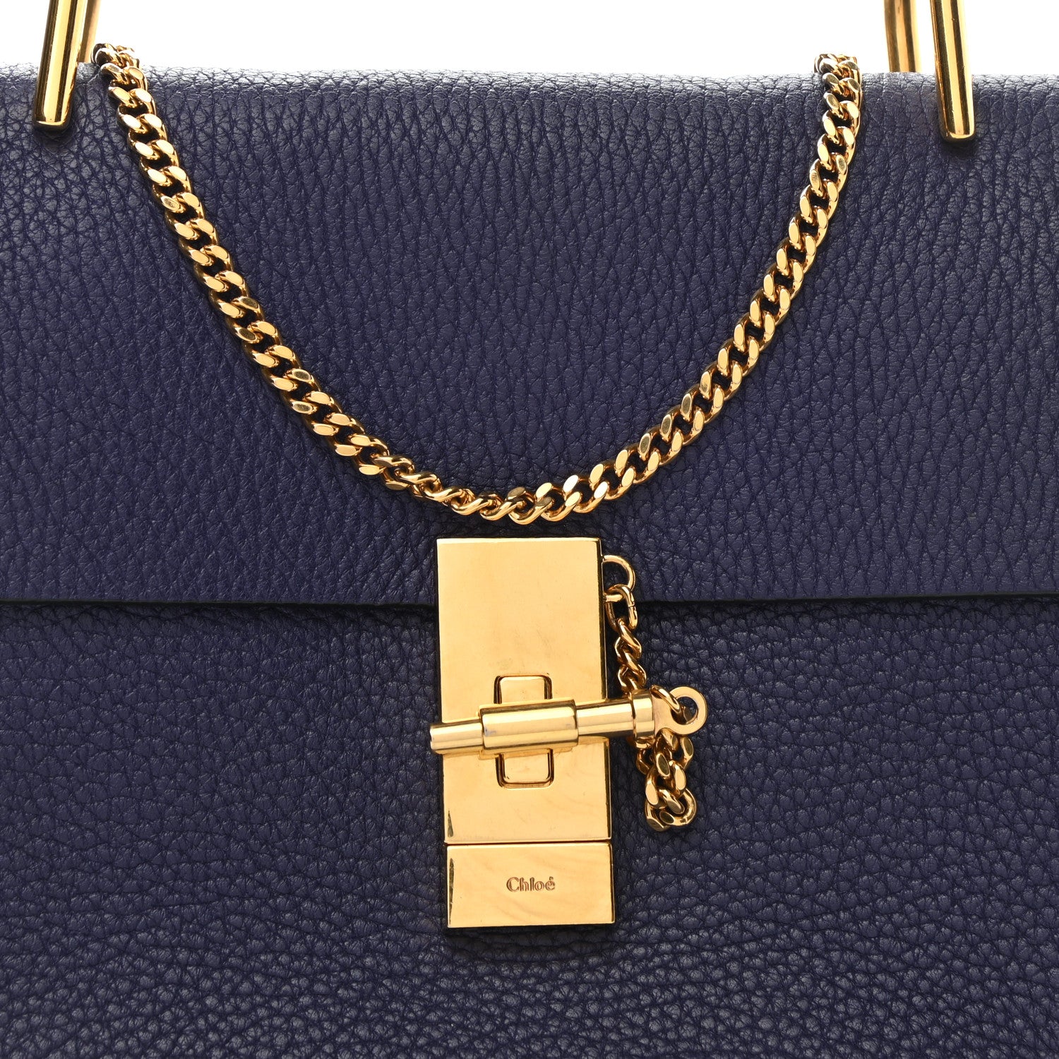 Chloe Grained Lambskin Drew Shoulder Bag Royal Navy 8 of 10