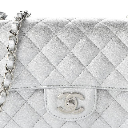 Chanel Metallic Lambskin Quilted Mini Rectangular Flap Silver 10 of 10