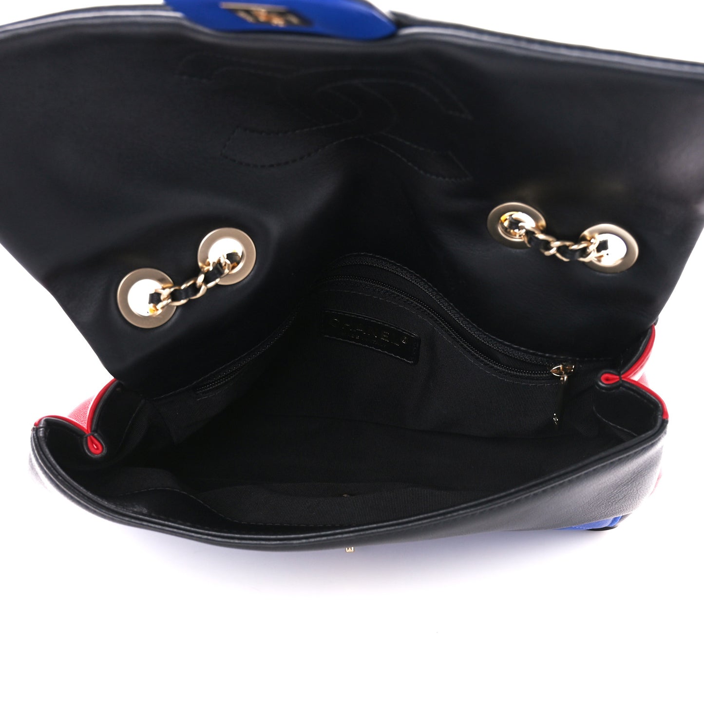 Lambskin Tri-Color Medium Graphic Flap Multicolor