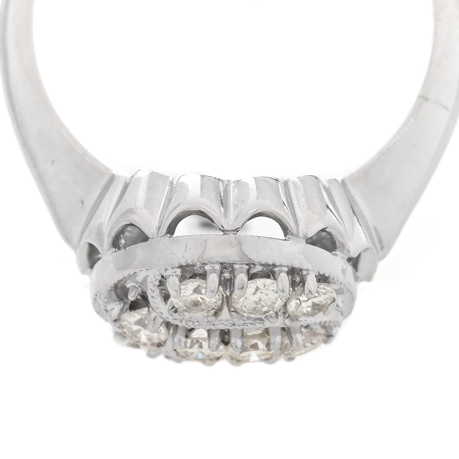 Parker & West by FASHIONPHILE 14K White Gold Diamond .40ctw Round Cocktail Ring 53 6.5 7 of 8