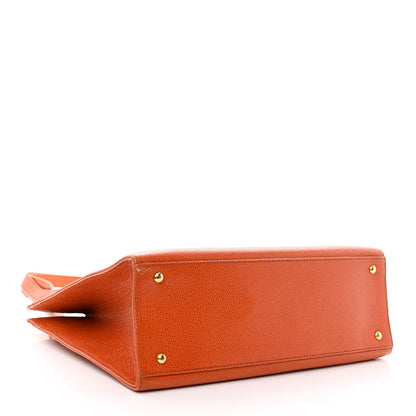 Chanel Caviar Logo Shoulder Bag Orange 4 of 11