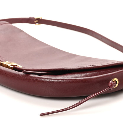Celine Shiny Lambskin Soft Triomphe Little Half Moon Bag Syrah 8 of 9