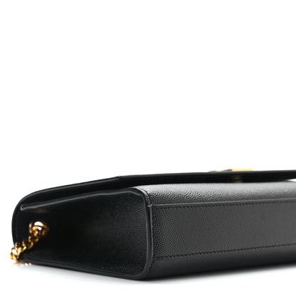 Saint Laurent Grain De Poudre Medium Classic Monogram Kate Satchel Black 7 of 8