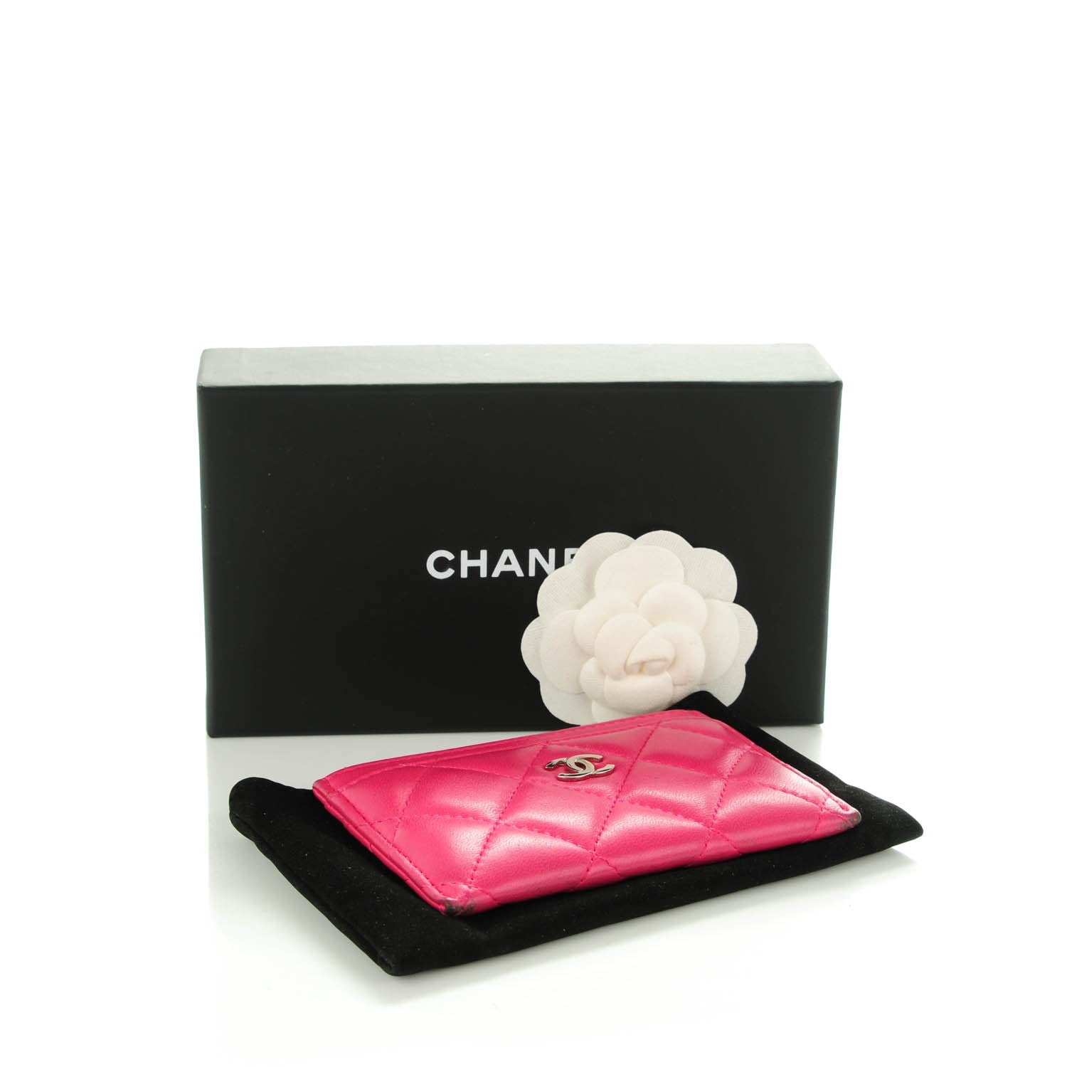 Chanel Lambskin Quilted Card Holder Fuchsia 4 of 9