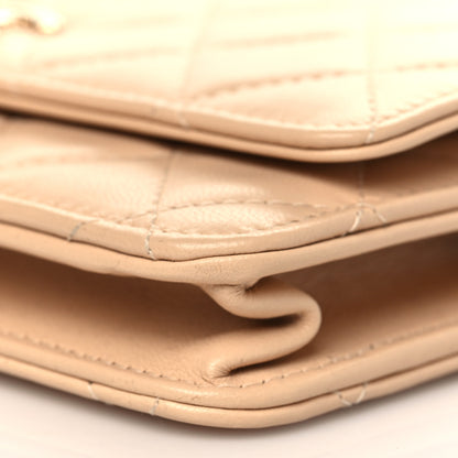 Chanel Lambskin Quilted Trendy CC Wallet On Chain WOC Beige 10 of 11