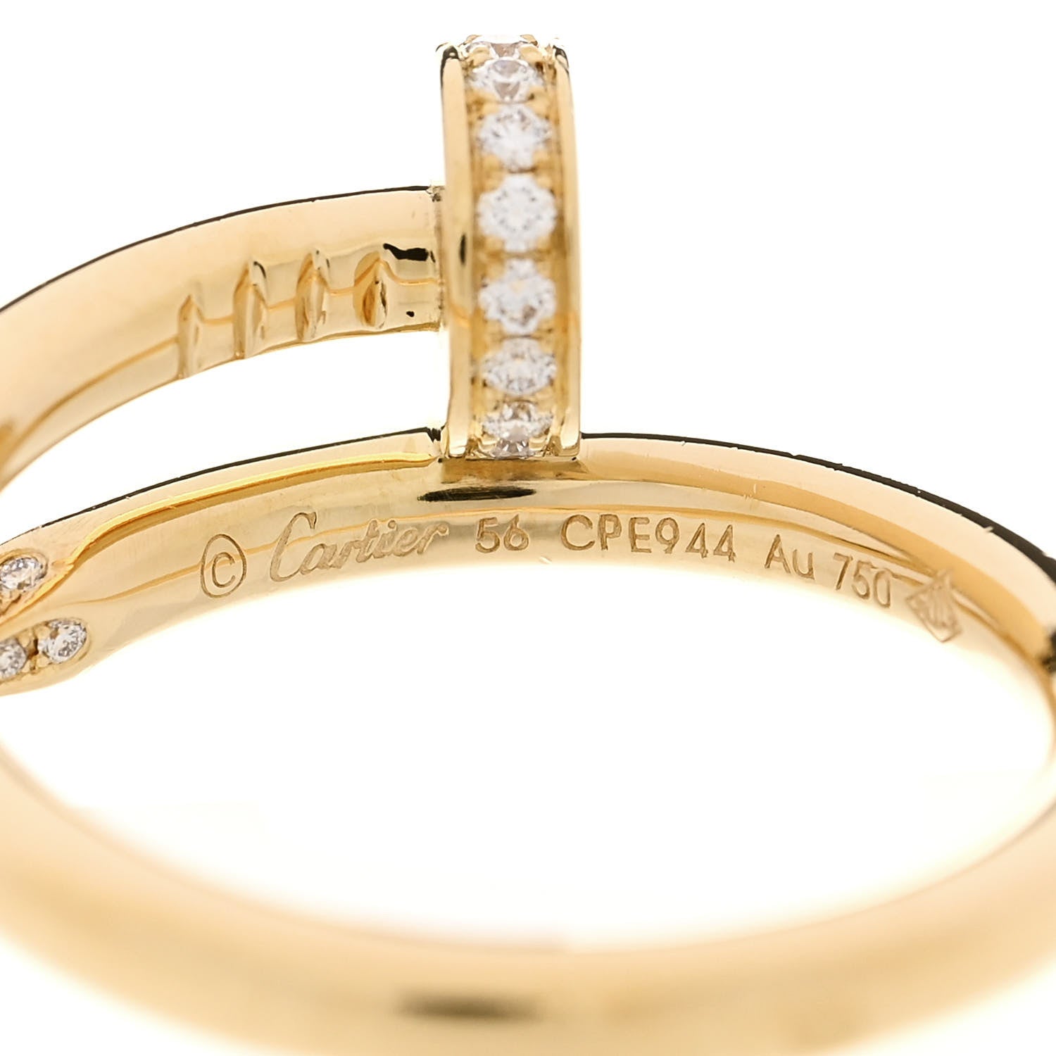 Cartier 18K Yellow Gold Diamond Juste Un Clou Ring 56 7.5 4 of 5