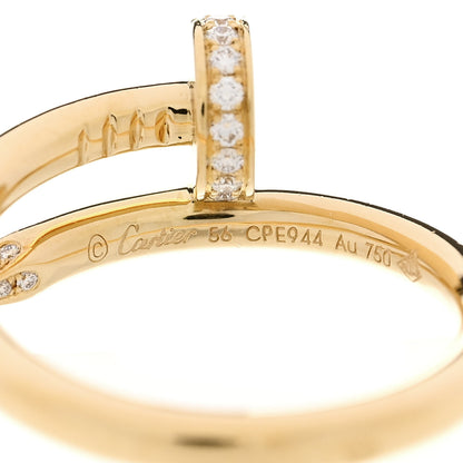 Cartier 18K Yellow Gold Diamond Juste Un Clou Ring 56 7.5 4 of 5