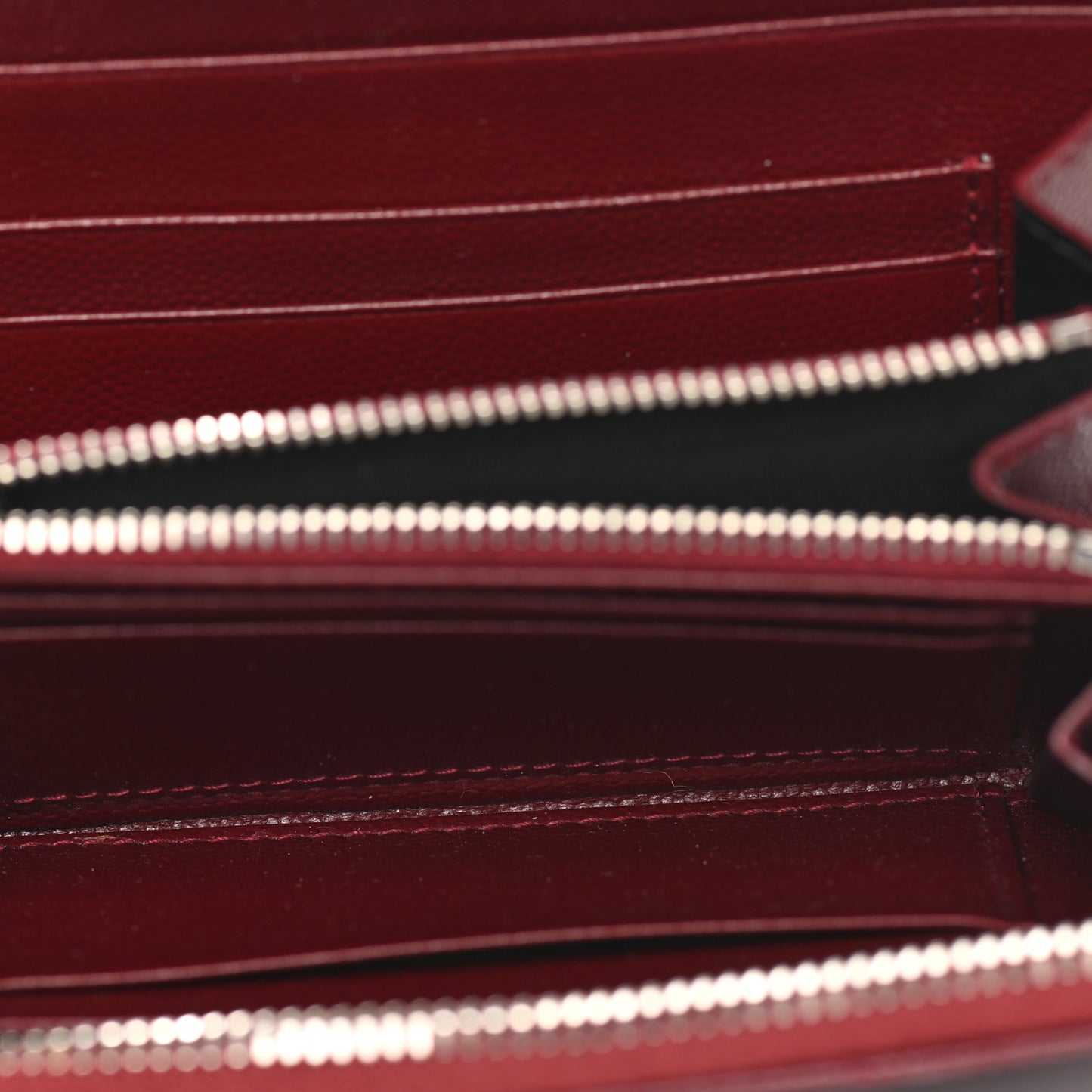 Grain De Poudre Matelasse Chevron Monogram Zip Around Wallet Palissandre