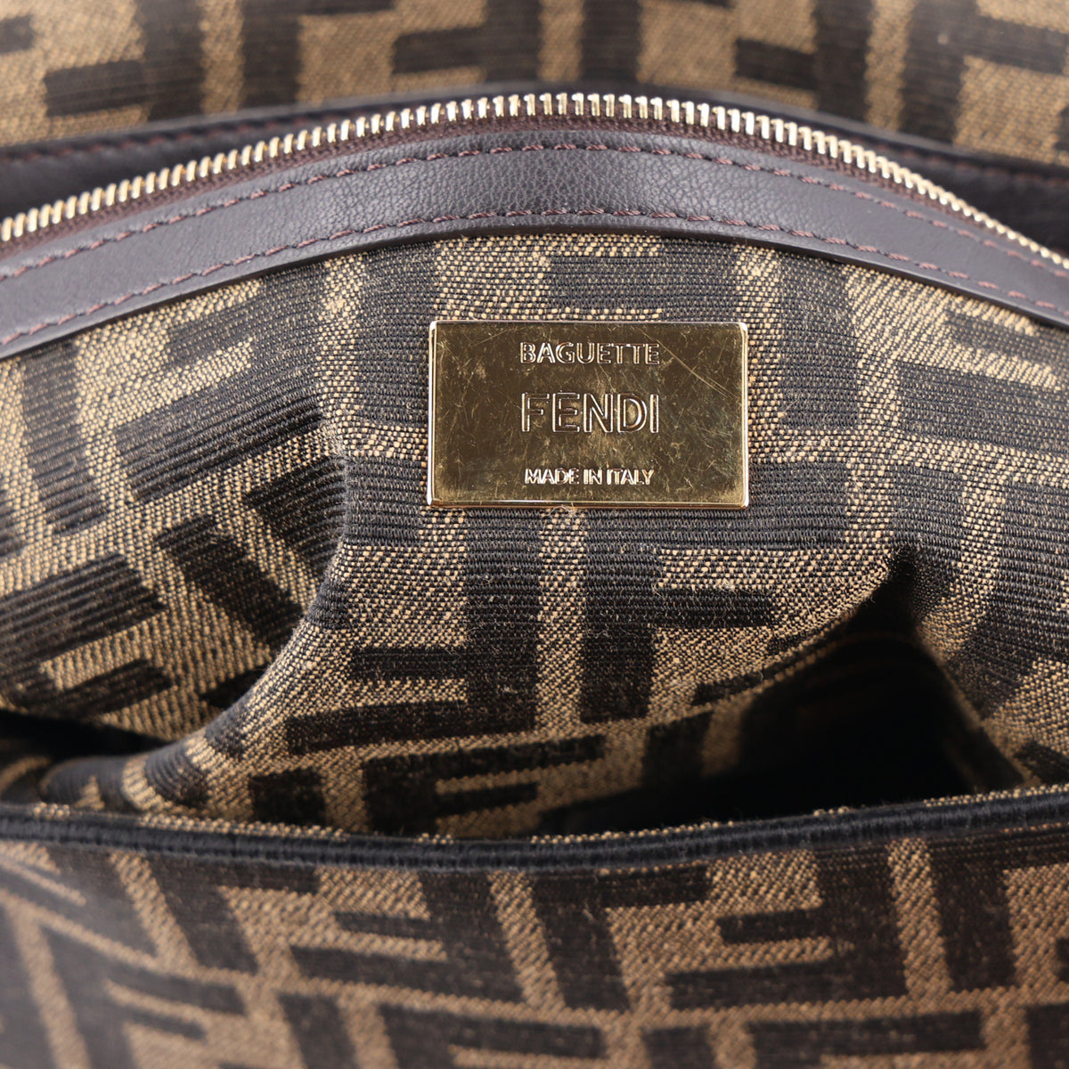 Fabric Jacquard FF 1974 Medium Baguette Tobacco Moro Black