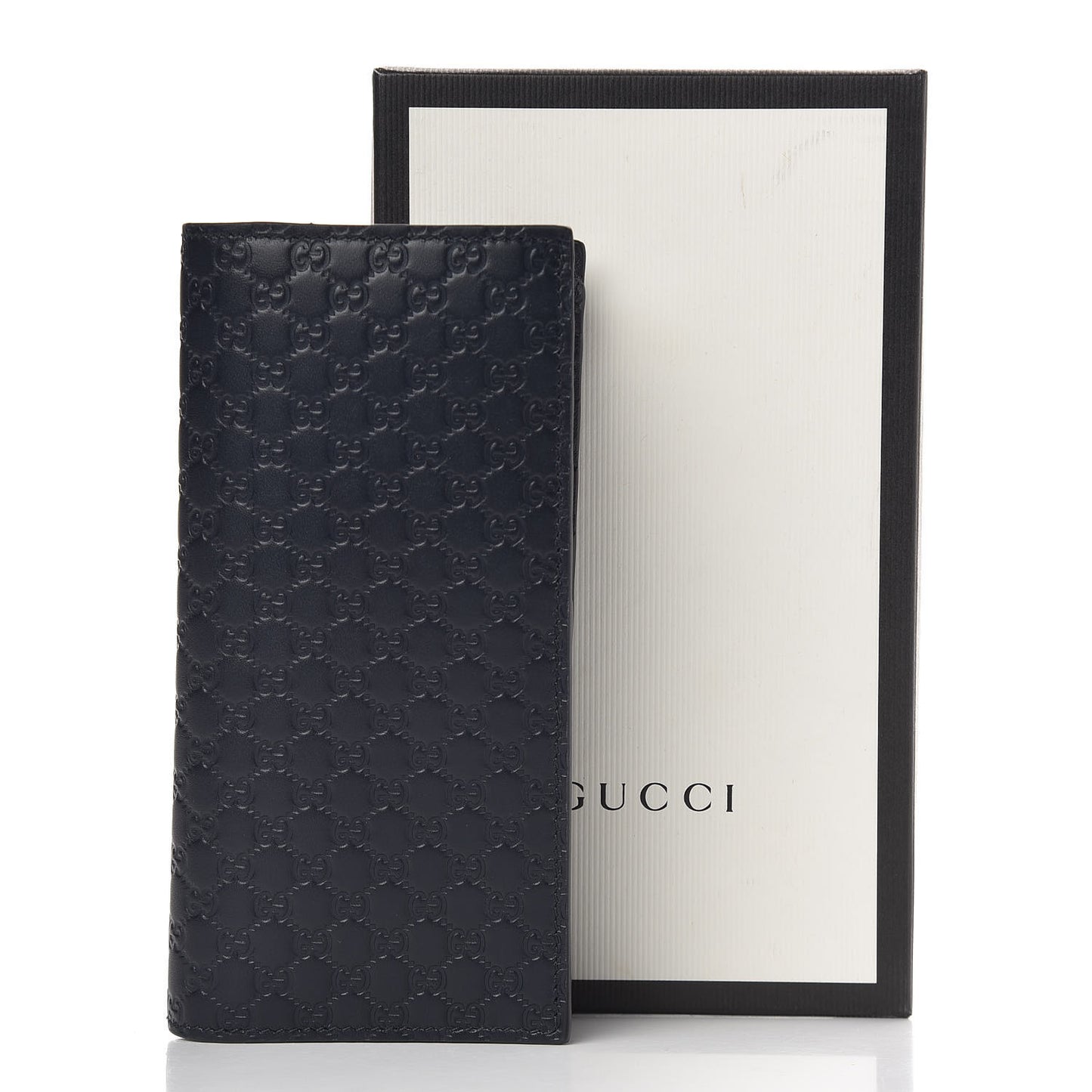 Microguccissima Bi-Fold Organizer Wallet Blue