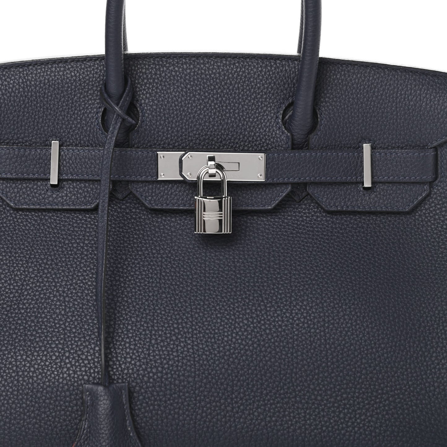 Togo Birkin Verso 30 Bleu Nuit Orange Poppy