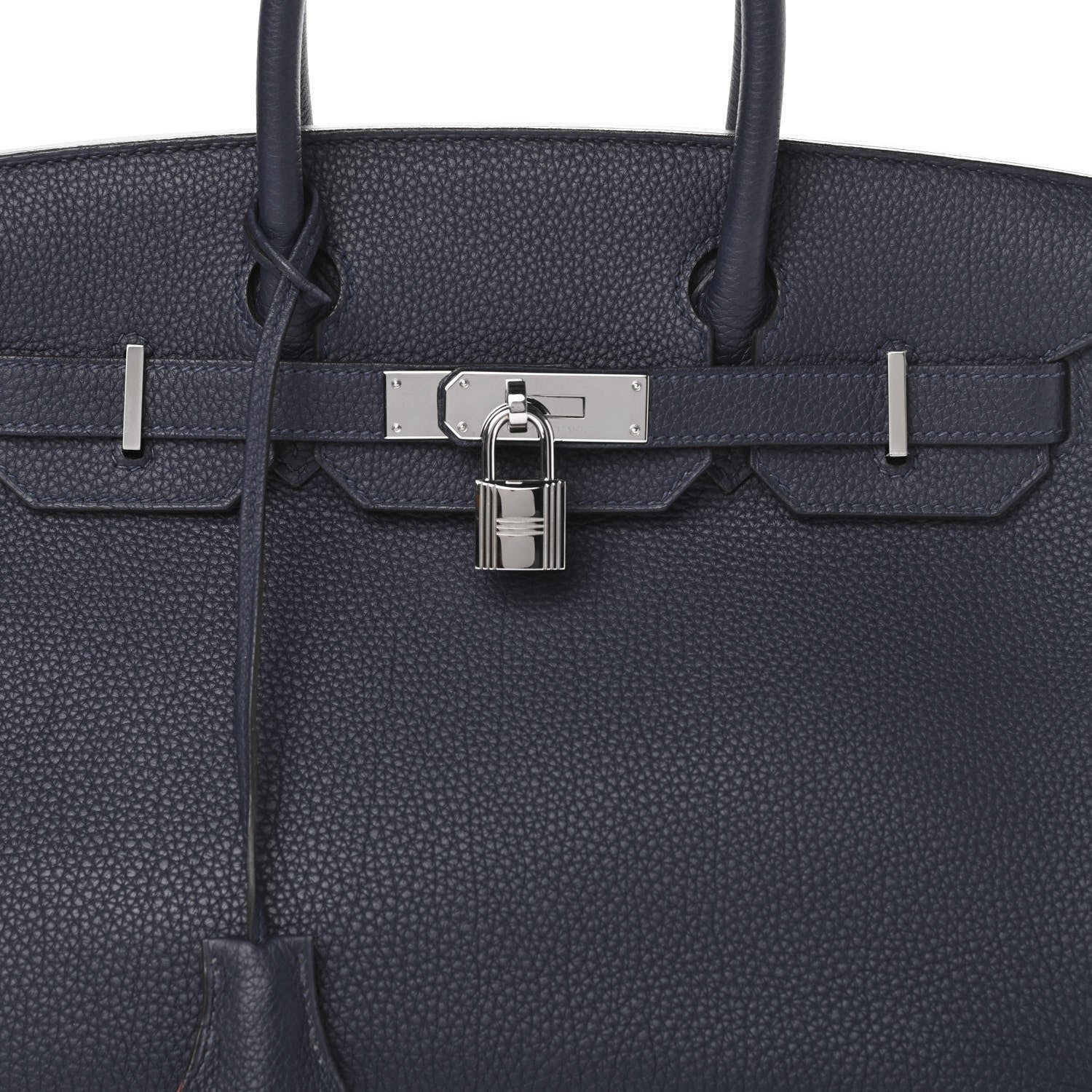 Hermes Togo Birkin Verso 30 Bleu Nuit Orange Poppy 11 of 11
