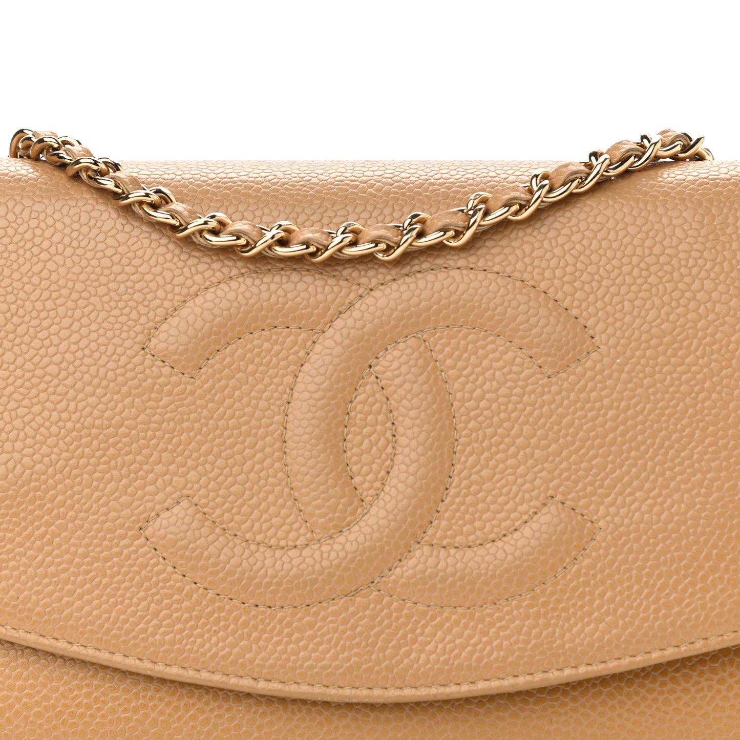 Caviar Timeless CC Wallet on Chain WOC Beige