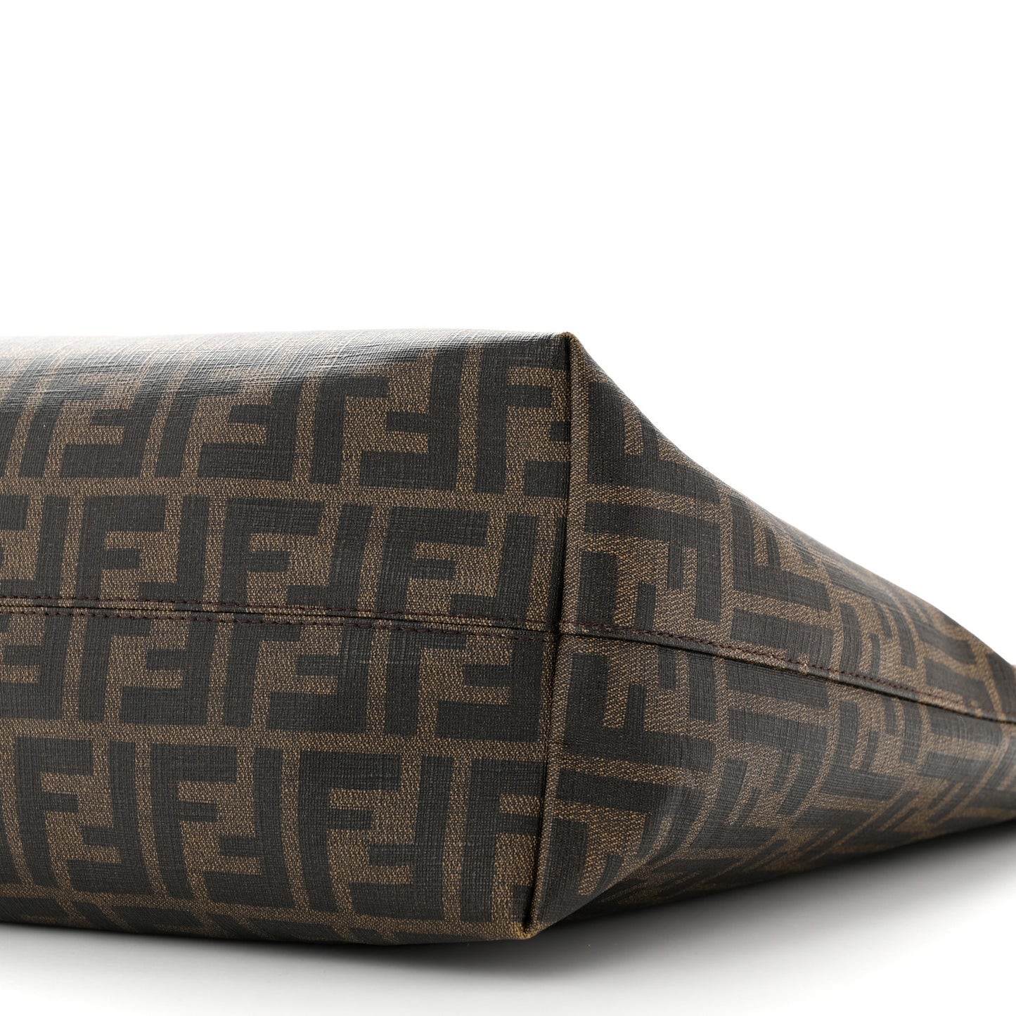 Zucca Spalmati Patent Baguette Print Medium Roll Tote Tobacco