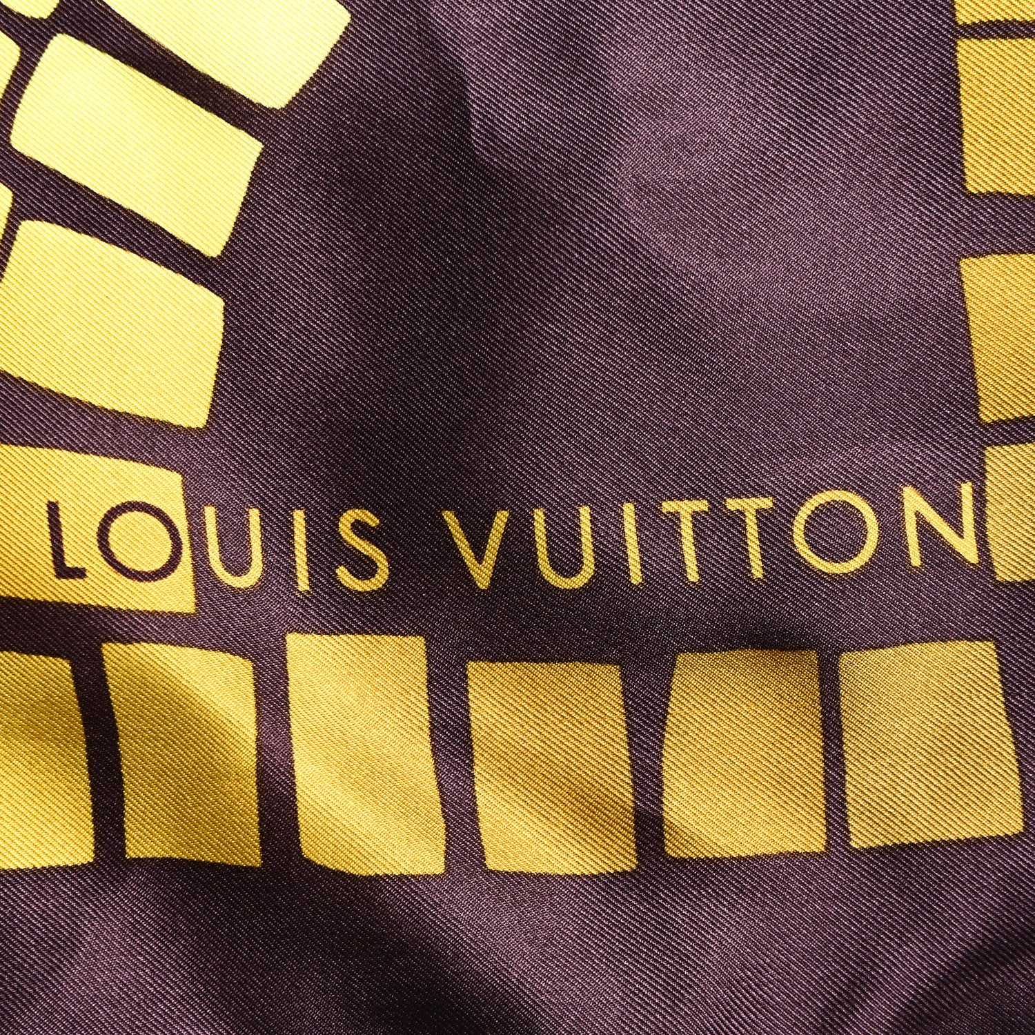 Louis Vuitton Silk Square Scarf Purple Yellow 2 of 6