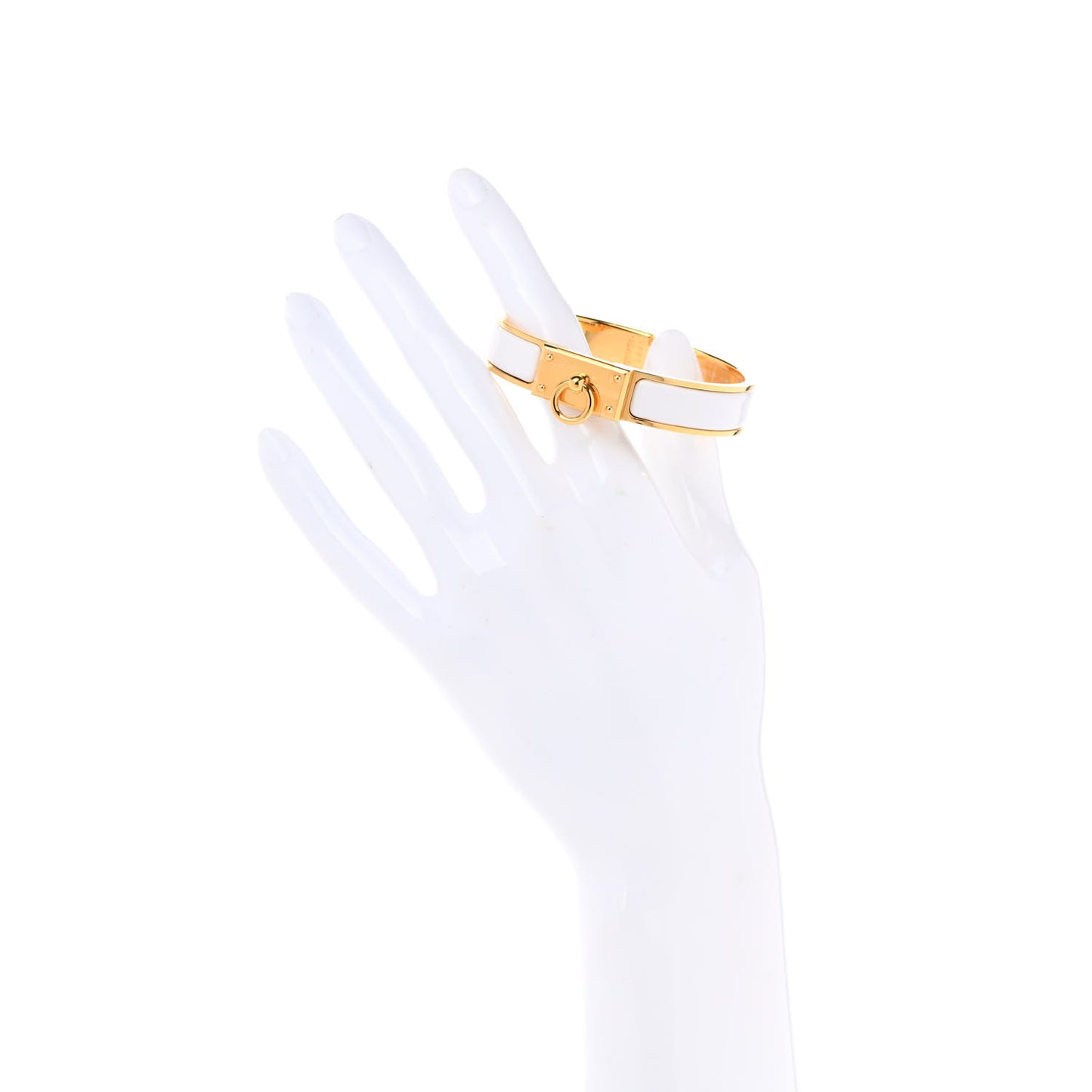 Enamel Anneau Bracelet GM White