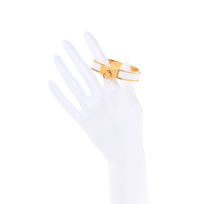 Hermes Enamel Anneau Bracelet GM White 2 of 4