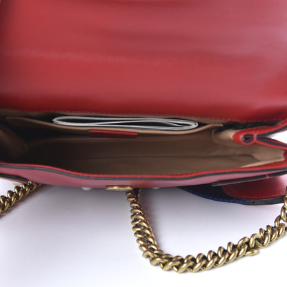 Gucci Nappa Pearl Studded Mini Queen Margaret Broadway Shoulder Bag Hibiscus Red 5 of 10