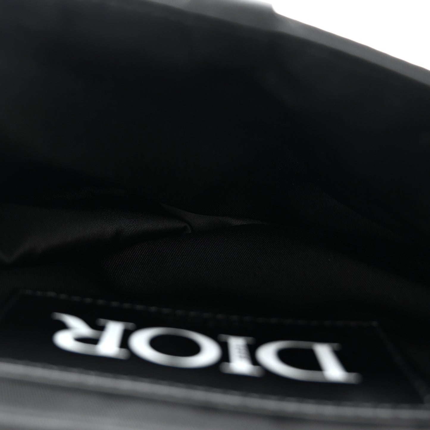 X SACAI Grained Calfskin Technical Fabric Mens Saddle Bag Black