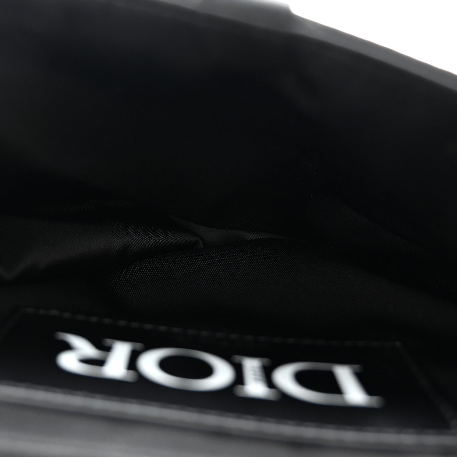 Christian Dior X SACAI Grained Calfskin Technical Fabric Mens Saddle Bag Black 5 of 10