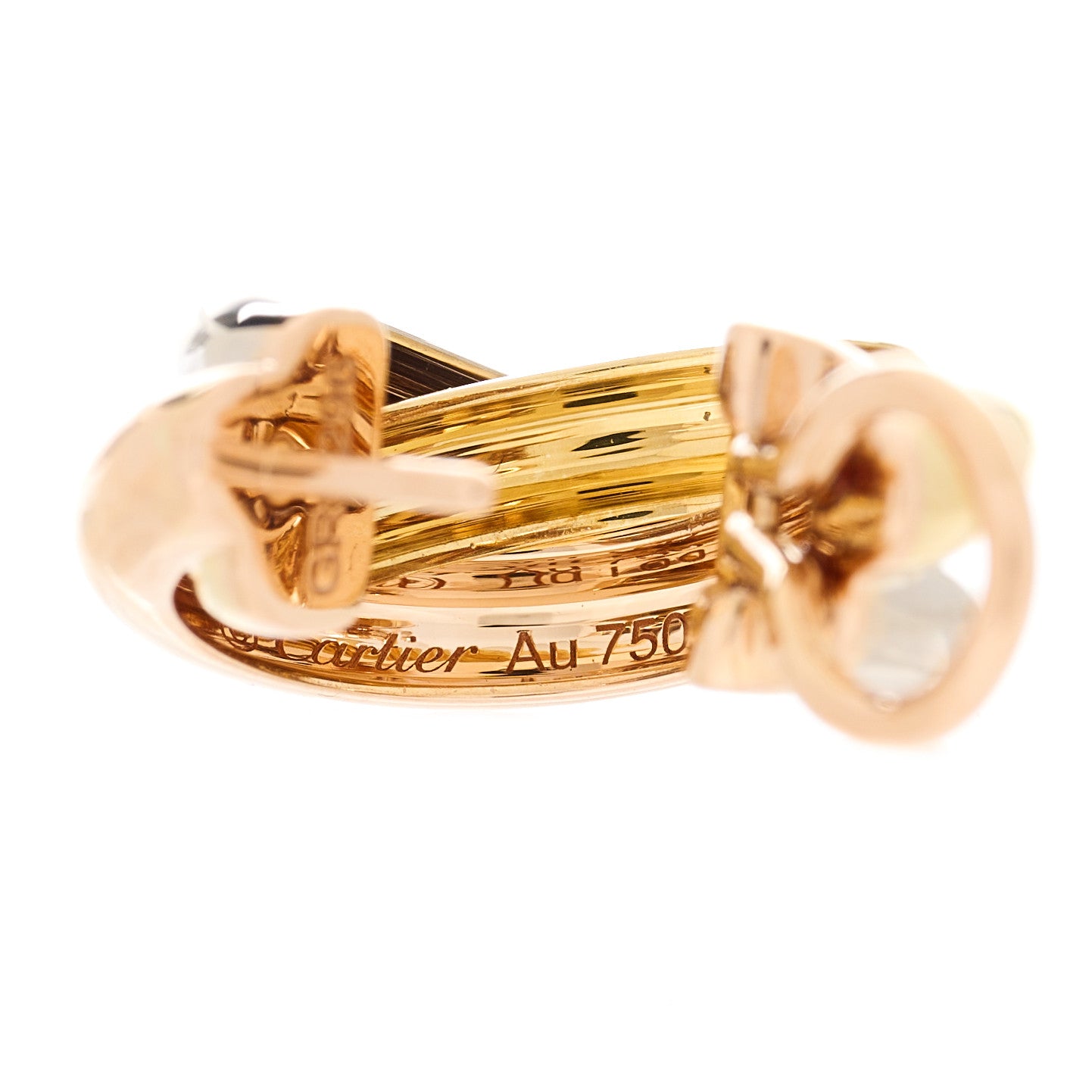 18K Pink Yellow White Gold Small Trinity Earrings