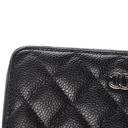 Chanel Caviar Quilted Small Gusset Zip Around Wallet Black 8 of 11