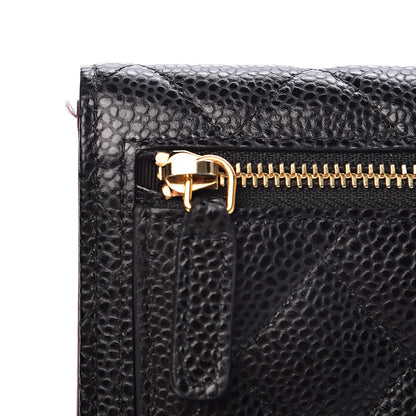 Chanel Caviar Quilted Compact Flap Wallet Black 9 of 10