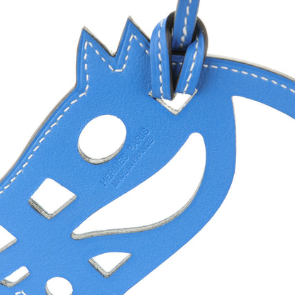 Hermes Swift Paddock Cheval Horse Bag Charm Bleu Paradis 3 of 3