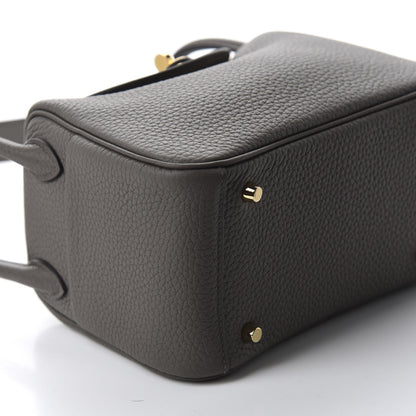 Hermes Taurillon Clemence Mini Lindy 20 Etain 6 of 10