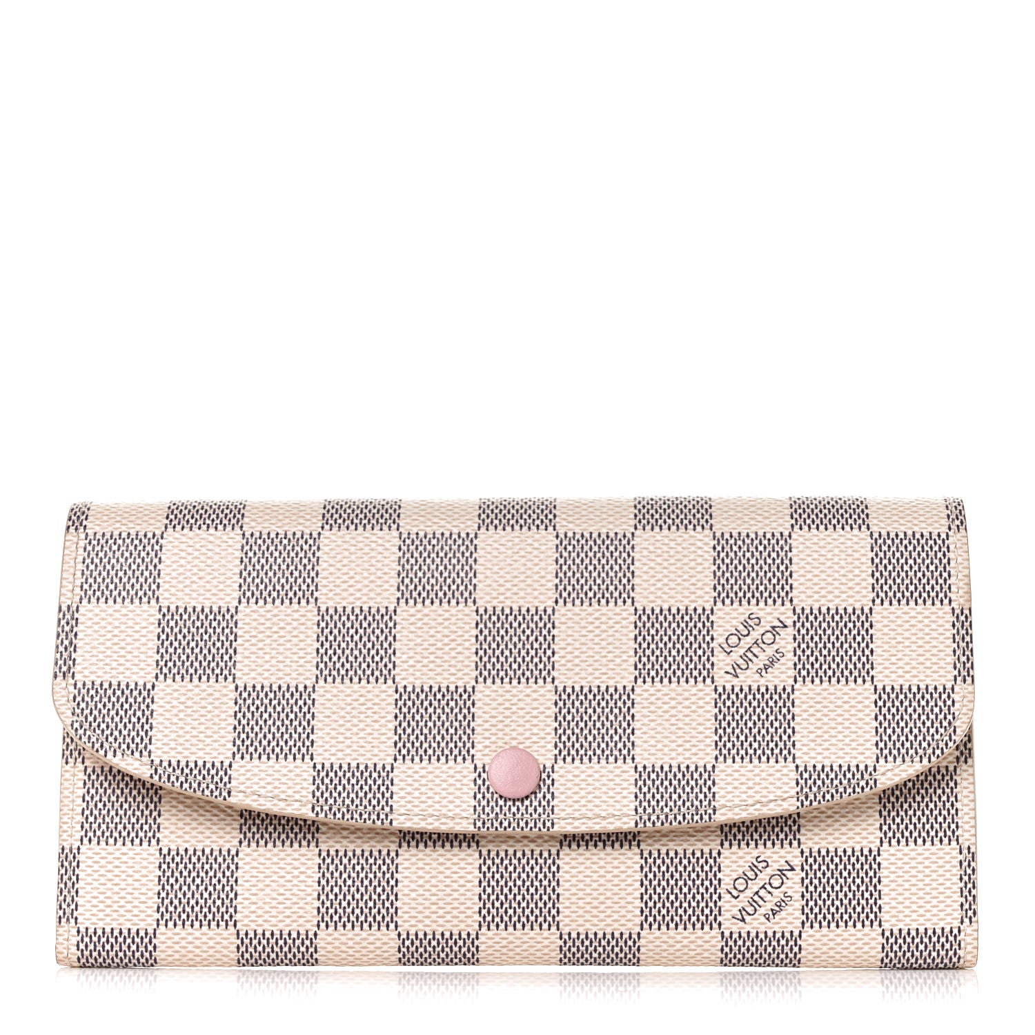 Louis Vuitton Damier Azur Emilie Wallet Rose Ballerine 1 of 7