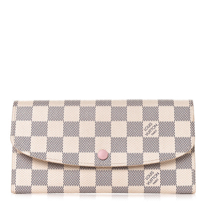 Louis Vuitton Damier Azur Emilie Wallet Rose Ballerine 1 of 7