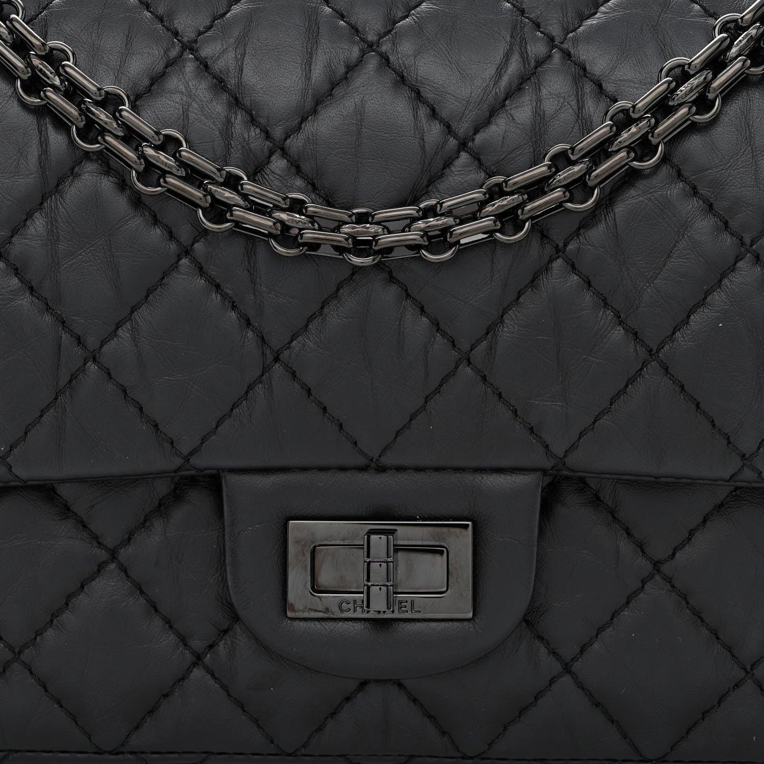 Chanel Aged Calfskin Quilted 2.55 Reissue 225 Flap So Black 8 of 11