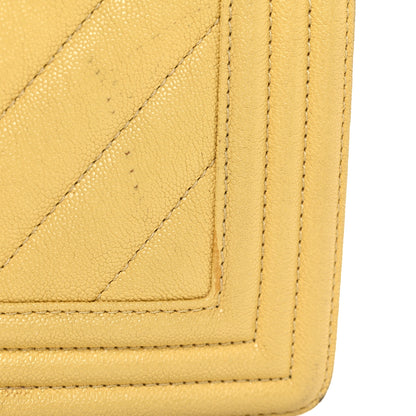 Chanel Caviar Chevron Quilted Medium Boy Flap Yellow 12 of 12