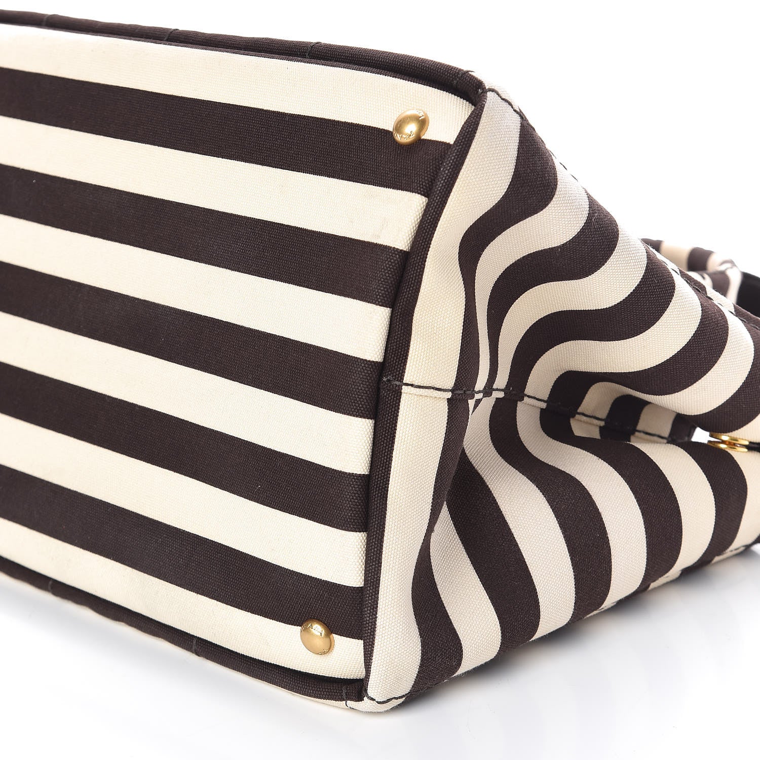 Prada Canapa Striped Logo Tote Tabacco 9 of 11