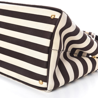 Prada Canapa Striped Logo Tote Tabacco 9 of 11