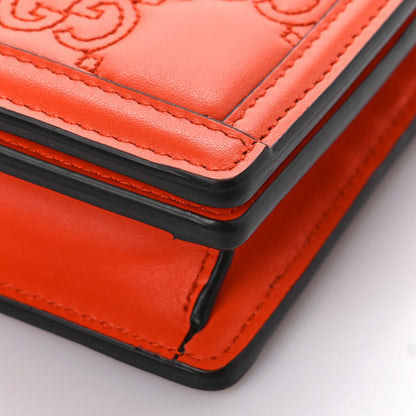 Gucci Calfskin GG Matelasse Chain Wallet Deep Orange 8 of 8