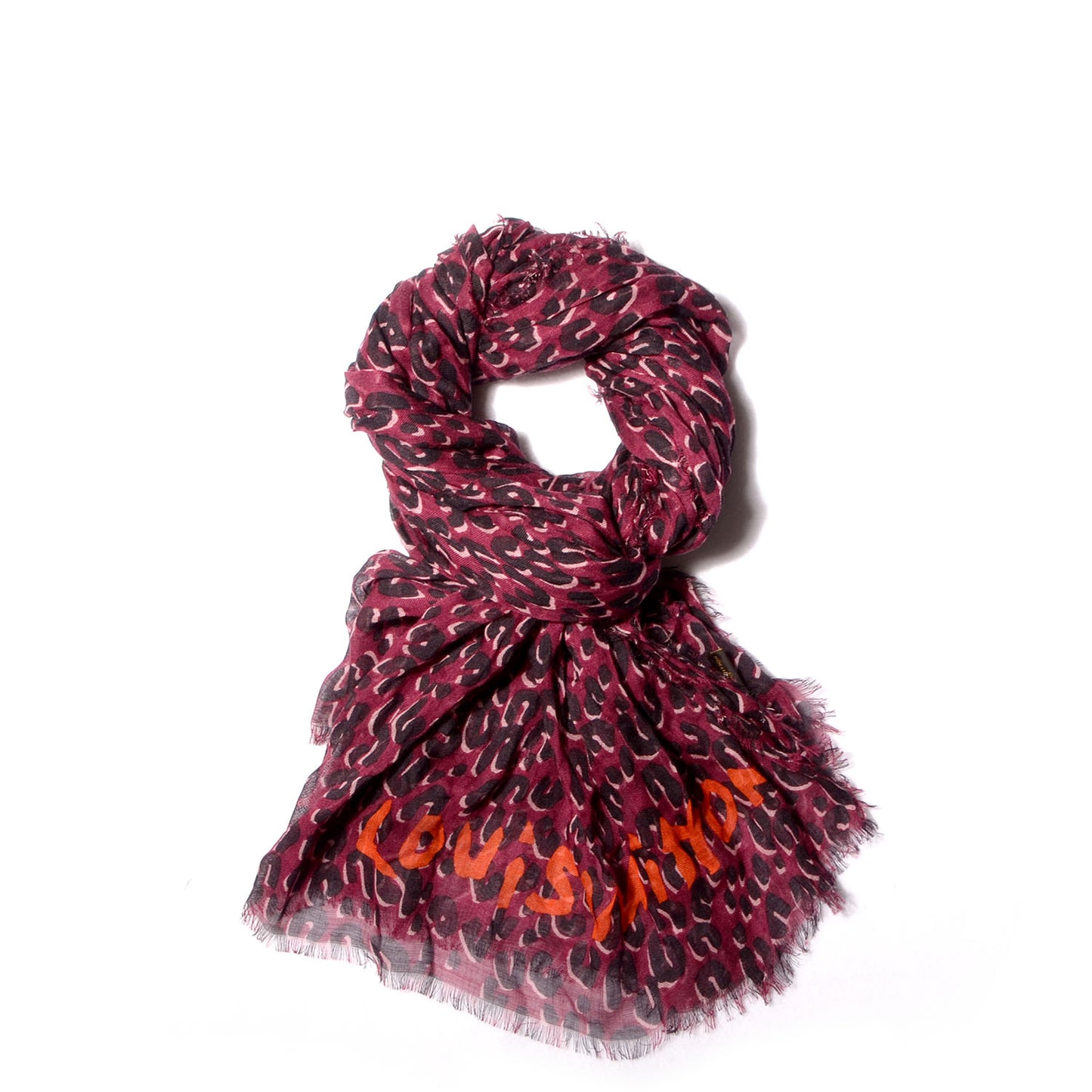 Cashmere Silk Leopard Stole Prune