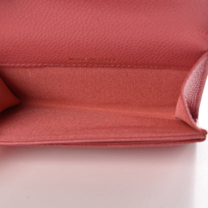 Chanel Metallic Caviar Quilted Flap Card Holder Pink 5 of 9