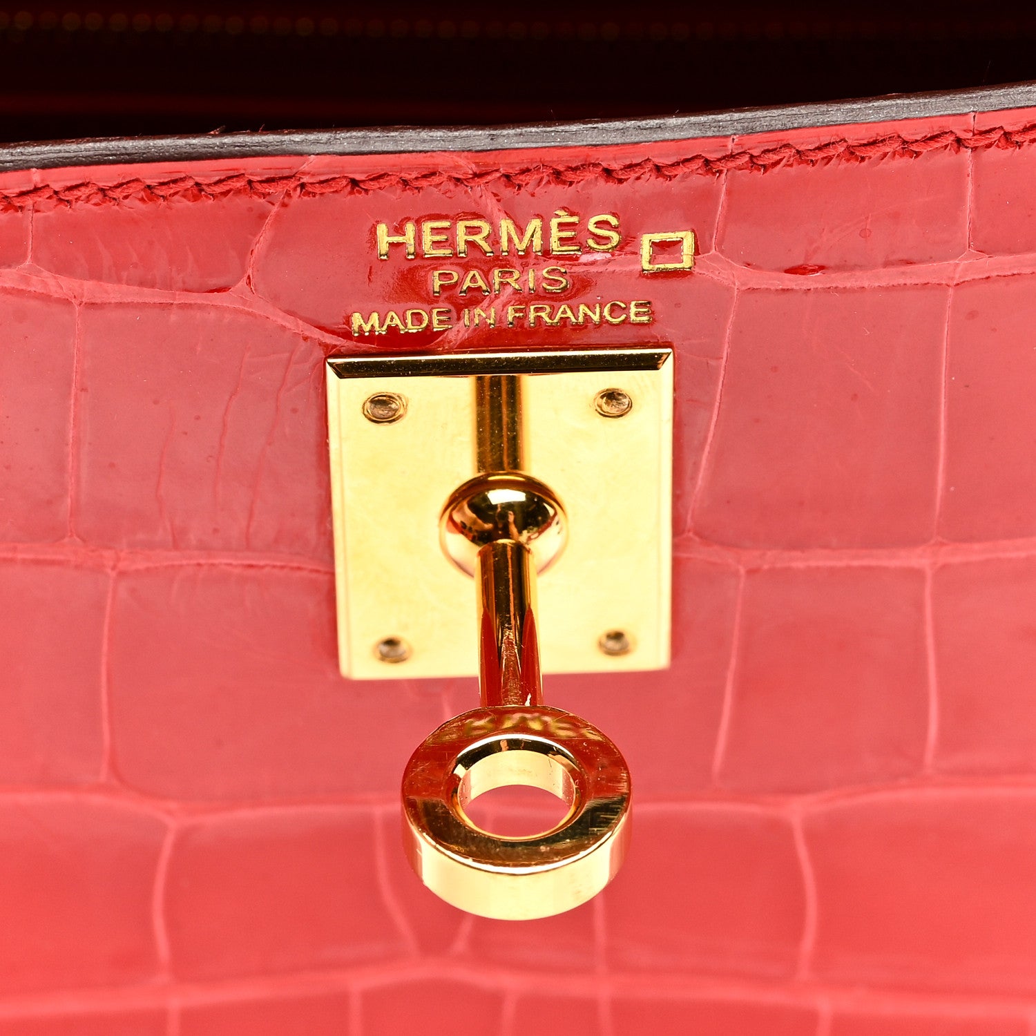 Hermes Shiny Alligator Kelly Sellier 25 Rouge de Coeur 6 of 9