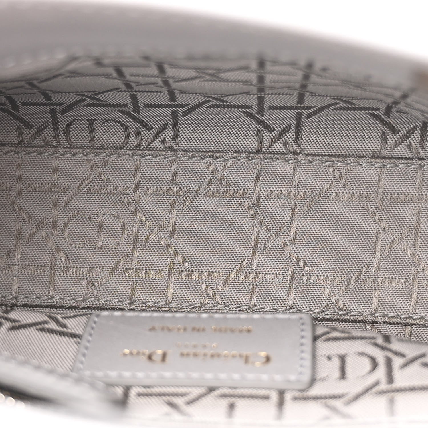 Christian Dior Metallic Lambskin Cannage Mini Lady Dior Grey 4 of 10